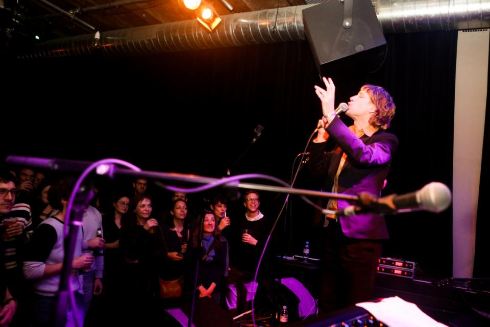 Singer on the stage