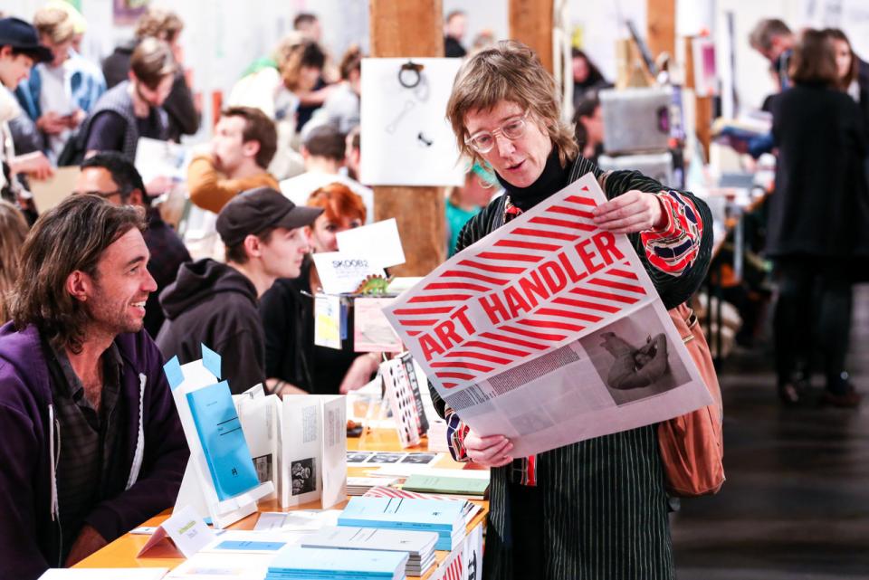 Woman with a poster